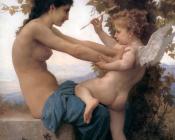 William Adolphe Bouguereau : Young Girl Defending Herself against Eros